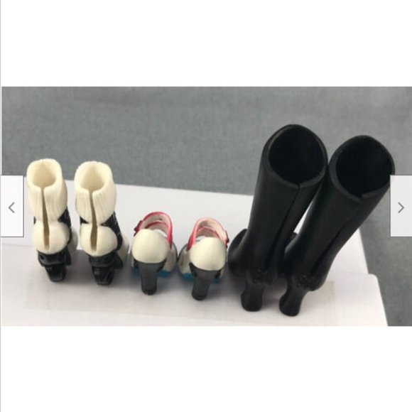 3 pair Shoes Monster High Doll Girl Black Boot Curve Heel Frankie Stein Operetta - Picture 6 of 10